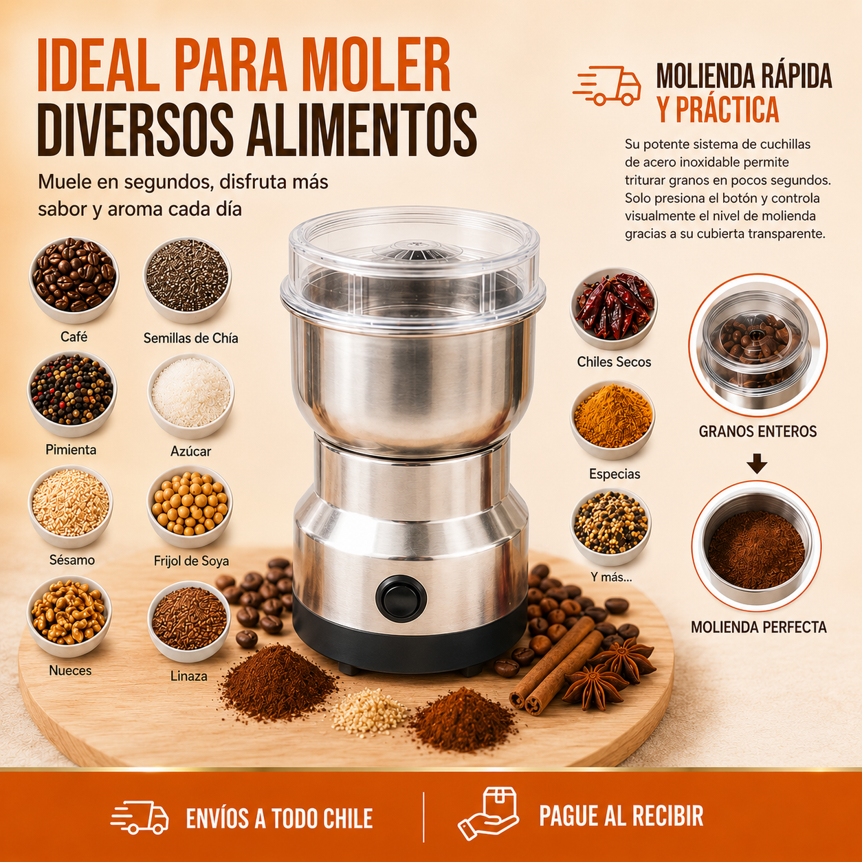 MOLEDOR DE CAFE Y GRANOS