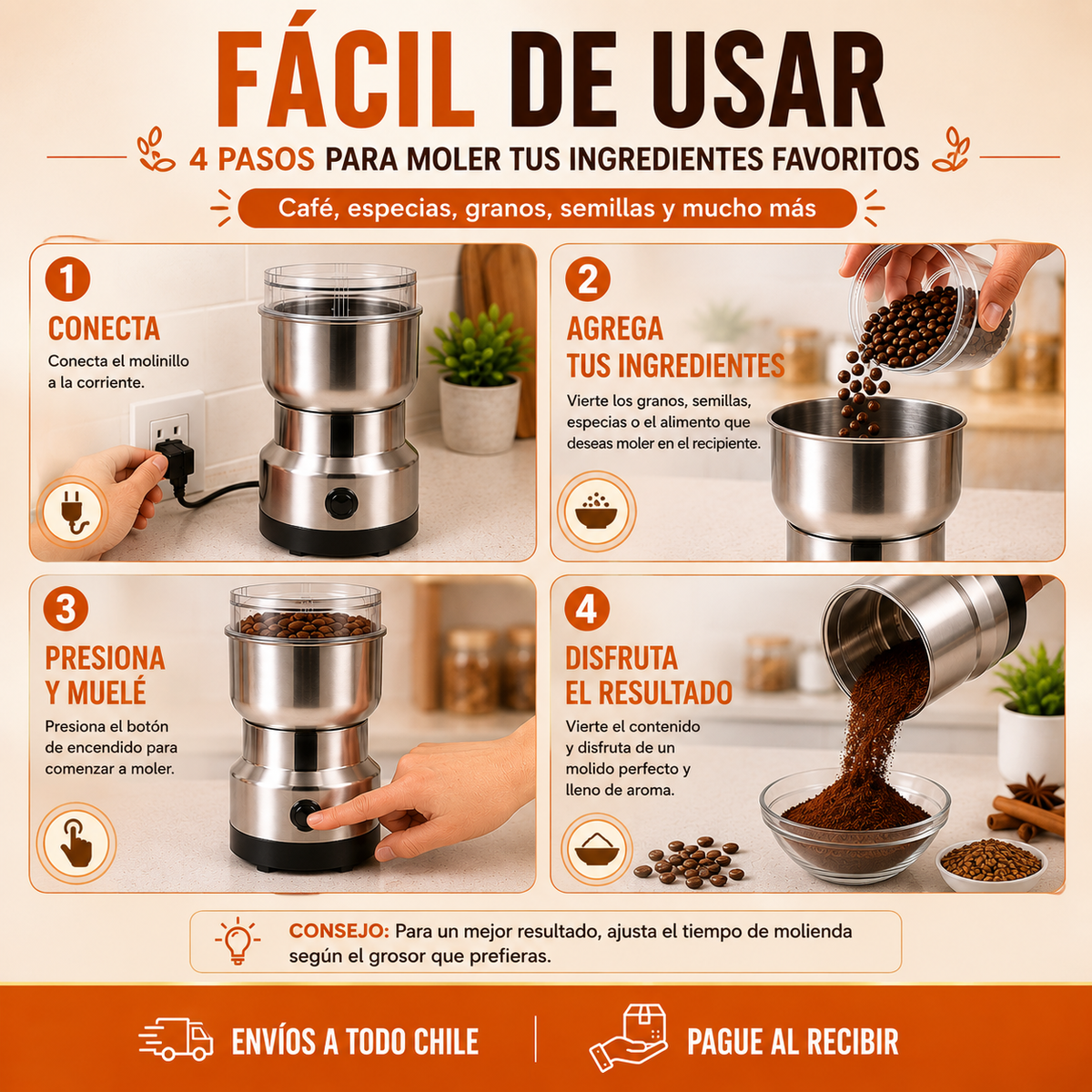 MOLEDOR DE CAFE Y GRANOS