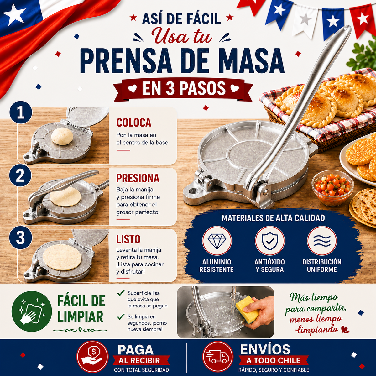 Prensa De Masa de Empanadas 21cm