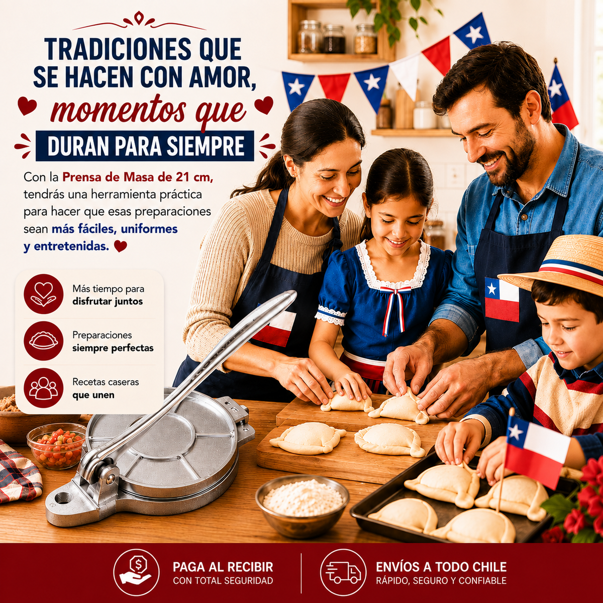 Prensa De Masa de Empanadas 21cm