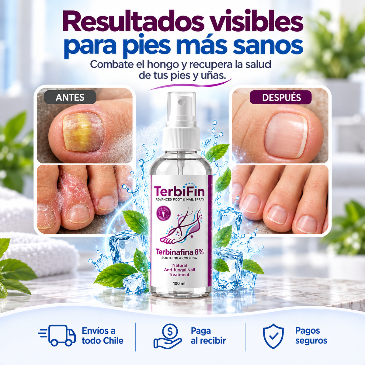 Anti-Hongos Pies Uñas TerbiFin Spray 8%